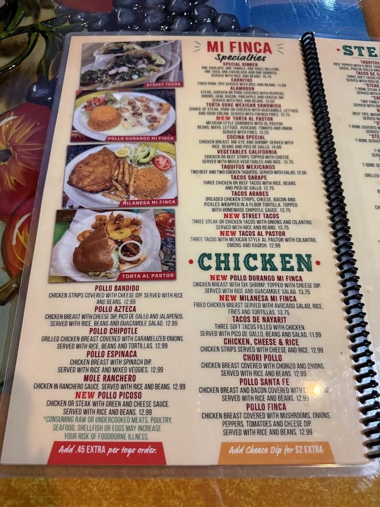 Mi Finca Mexican Restaurant Menu image 4